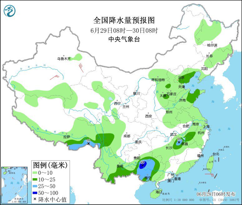 江南华南等地有较强降水 部分地区伴有雷暴大风或冰雹