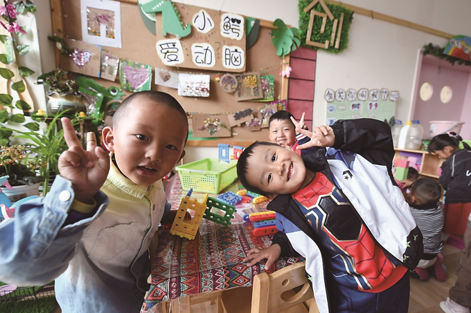 江苏援建的拉萨市江苏实验幼儿园，所有师资在江苏接受培训，打造具有江苏水准的优质学前教育资源。 本报记者 万程鹏 摄