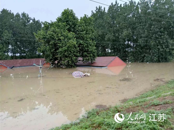 2020年7月，胜利圩遭受水灾。胜利圩局供图