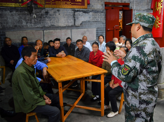 民兵学习宣讲。受访单位供图