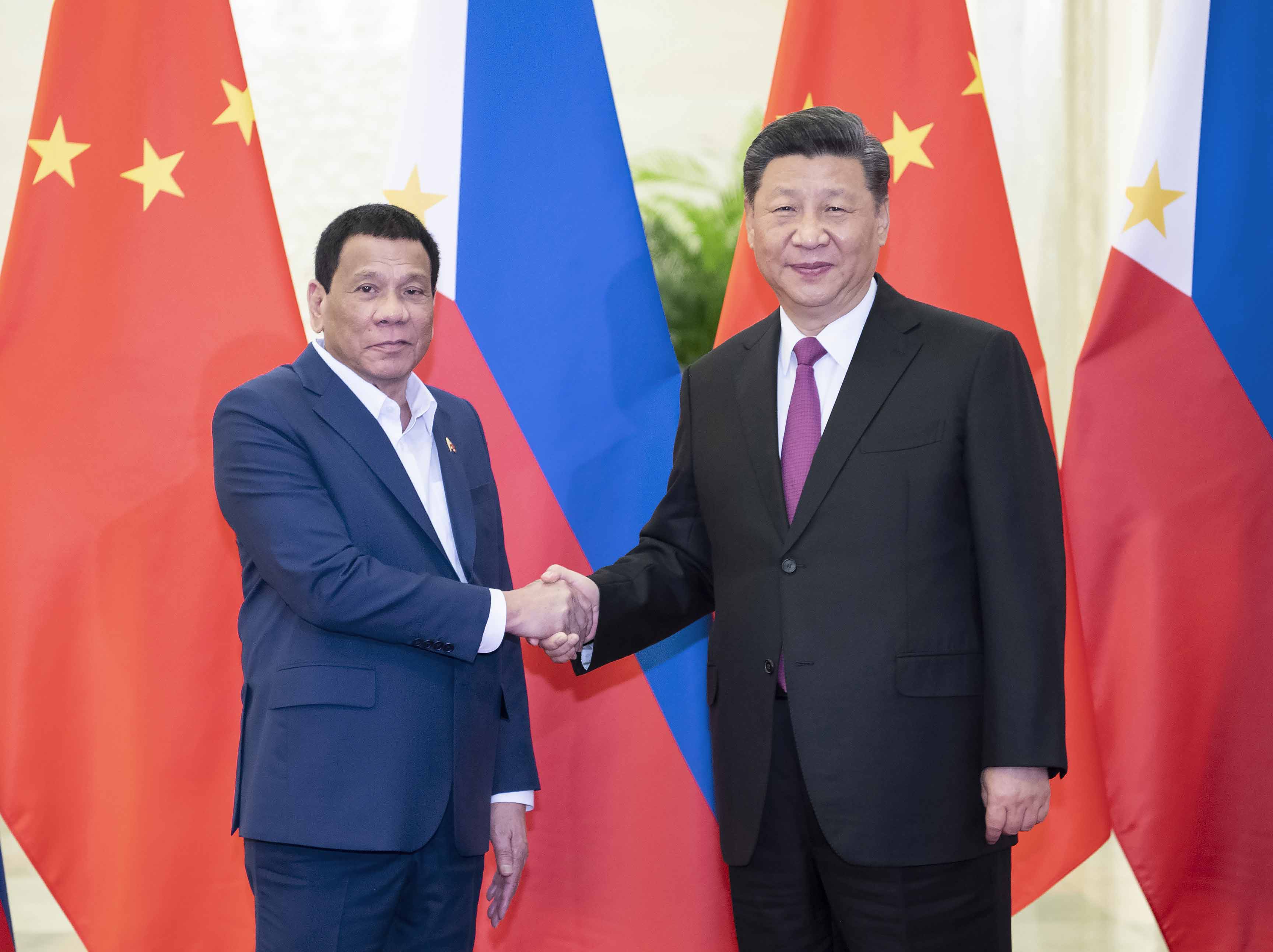 4月25日，国家主席习近平在北京人民大会堂会见菲律宾总统杜特尔特。