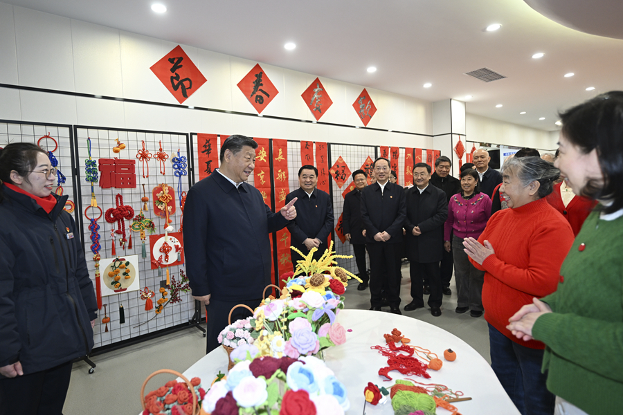 2025年1月23日，习近平总书记在沈阳大东区长安街道长安小区社区党群服务中心考察。