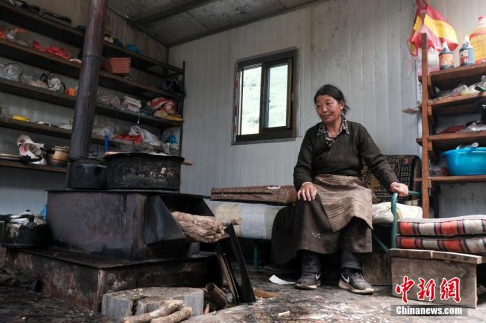 图为8月6日，“玉麦姐妹”央宗在自家牧场放牧点的小屋里，她传承了父亲的生活习惯，喜欢待在牧场。 <a target='_blank' href='http://www.chinanews.com/'></p><p  align=