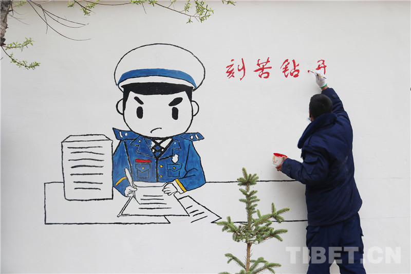 消防文化墙墙绘，“蓝朋友”的新色彩